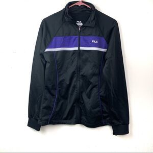 HP🏆 Vintage 90’s Y2K Fila Women’s Black Track Jacket Size Large